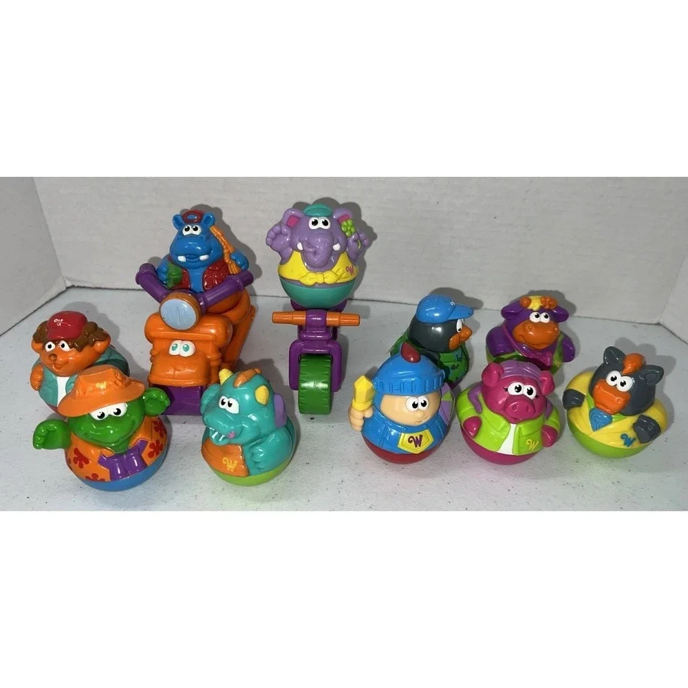 Playskool WEEBLES Wobble Animals Hippo Horse Knight 2003-05 Vintage Lot Of 12